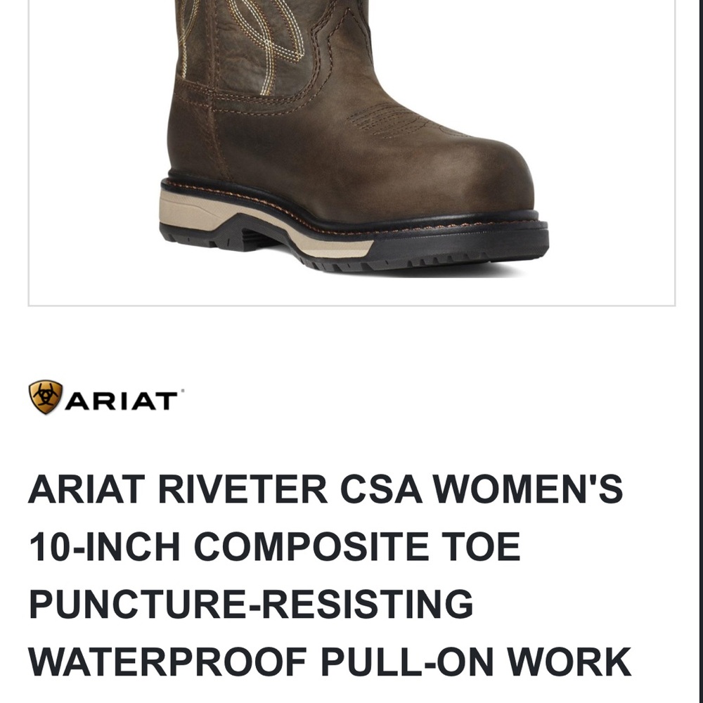 Ariat Women's Dark Brown Waterproof Work Boots
